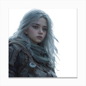 Portrait Of A Girl With Gray Hair Canvas Print