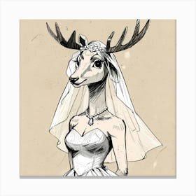 Deer Bride 6 Canvas Print