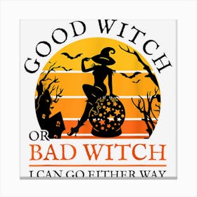 Good Witch Or Bad Witch Funny Adult Halloween Costume Women Canvas Print