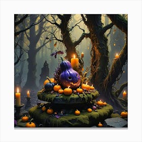 Pumpkins In The Woods Canvas Print