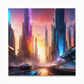 Futuristic City 123 Canvas Print