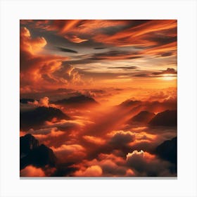 Sunrise Over Clouds 2 Canvas Print