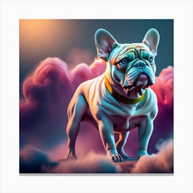 French Bulldog In The Clouds Canvas Print