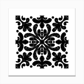 Black And White Floral Pattern 40 Stampe su tela