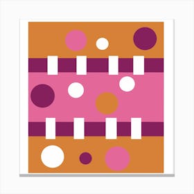 Mustard and Pink Geometric Canvas Print