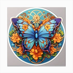 Dreamshaper V7 Diecut Sticker Mandala Butterfly 0 Canvas Print