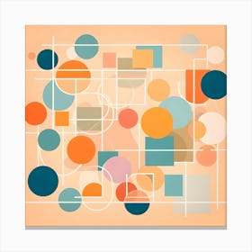Abstract Circles pastel colour shapes Canvas Print