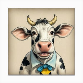 Cow In A Tie 1 Canvas Print