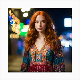 Gorgeous Redhead With Freckles (2) Canvas Print