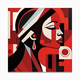 Woman In Red And Black Canvas Print