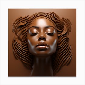 Black Woman With Brown Hair Canvas Print