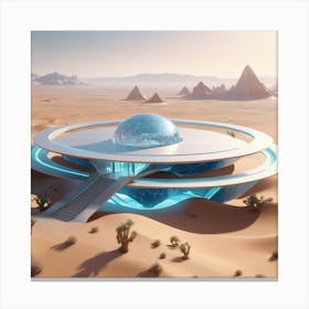 Futuristic House In The Desert Canvas Print