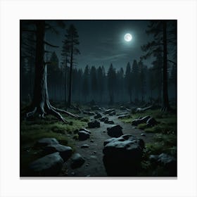 Night In The Forest 3 Canvas Print