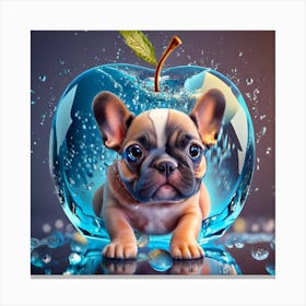 French Bulldog In Water 2 Canvas Print