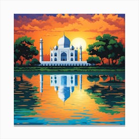 Taj Mahal Painting Canvas Print