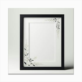 Black Frame With Leaves Canvas Print