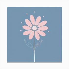 A White And Pink Flower In Minimalist Style Square Composition 676 Canvas Print