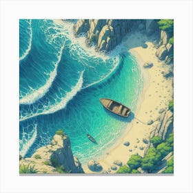 Boat On A Beach Canvas Print