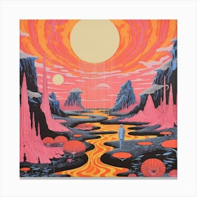 Surreal Sunset Canyon Canvas Print