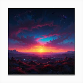 Sunset In The Mountains 36 Canvas Print