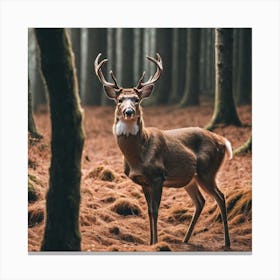 Deer In The Forest 13 Canvas Print