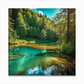 Lake In The Woods Canvas Print