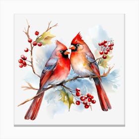 Christmas Cardinals Canvas Print