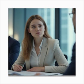 Leading My Team To Greatness Shot Of A Young Businesswoman In A Meeting With Her Colleagues 3 Canvas Print