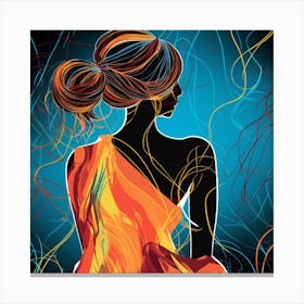 Woman In A Dress 3 Canvas Print