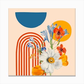 Nordic Midcentury Flowers Canvas Print