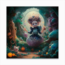 Girl In A Forest Canvas Print