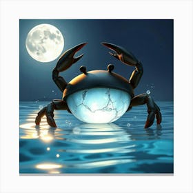 Crab In The Moonlight 39 Canvas Print