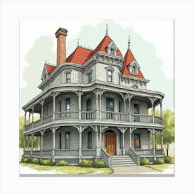 New Orleans Mansion Canvas Print