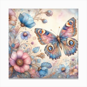 Watercolour Butterfly in Pastel Shades III Canvas Print