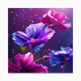 Purple Flowers Wallpaper 2 Canvas Print