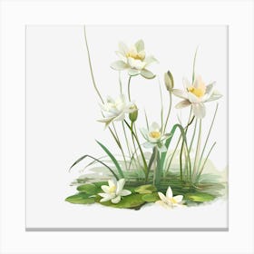 Springtime-Duck-Pond-Clipart.2 Canvas Print
