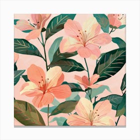 Pink Floral Wallpaper Canvas Print