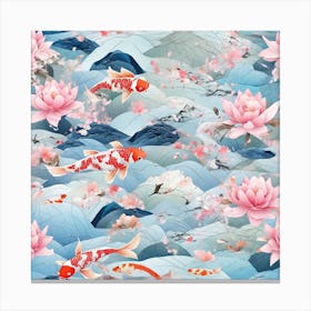 Koi Fish In Water Canvas Print