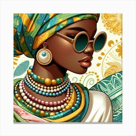 African Girl With Turban Canvas Print