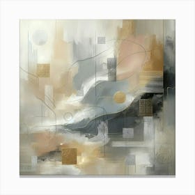 Abstract Art, Neutral Painting Beige, Grey 2 (1) Canvas Print