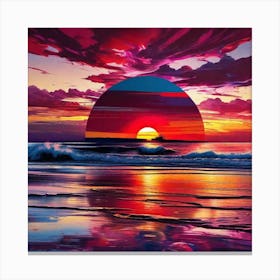 Sunset At The Beach 230 Canvas Print