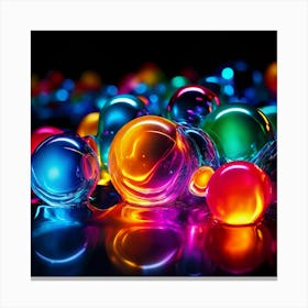 Glow Shapes Neon Bright Color 3d Fluid Bubbles Luminous Vibrant Vivid Radiant Flowing G (5) Canvas Print