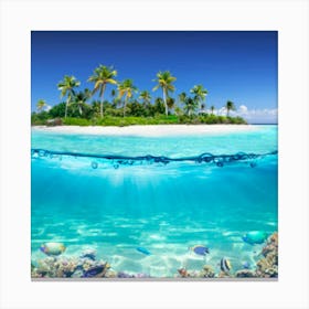 Underwater Tropical Island Canvas Print