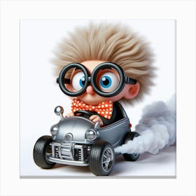 Boy Driving A Car 1 Canvas Print