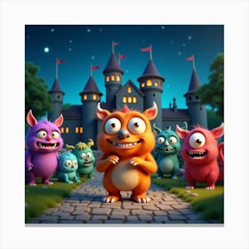 Monsters In The Castle Canvas Print