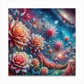 Roses In Space Canvas Print