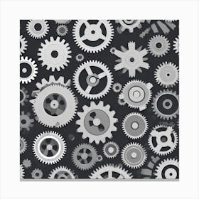 Gears On A Black Background 5 Canvas Print