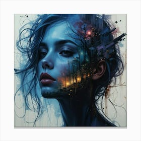 Woman With Blue Eyes Canvas Print