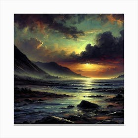 Sunset Over The Ocean 273 Canvas Print