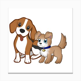 Beagle And Dog Canvas Print